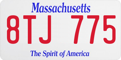 MA license plate 8TJ775