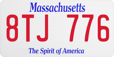 MA license plate 8TJ776