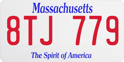 MA license plate 8TJ779