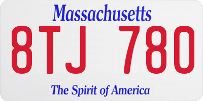 MA license plate 8TJ780