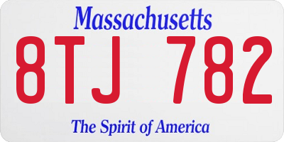MA license plate 8TJ782