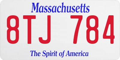 MA license plate 8TJ784