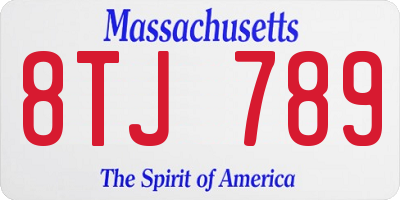 MA license plate 8TJ789