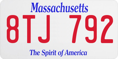 MA license plate 8TJ792