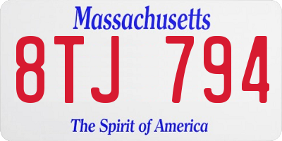 MA license plate 8TJ794