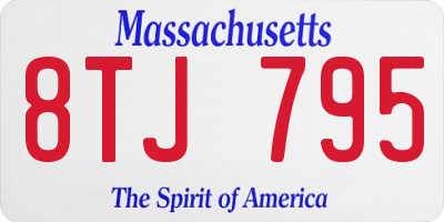 MA license plate 8TJ795