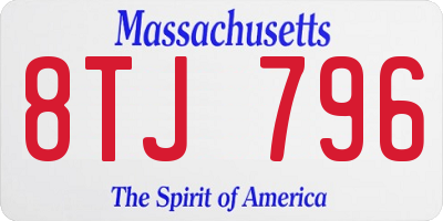 MA license plate 8TJ796
