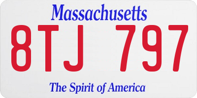 MA license plate 8TJ797