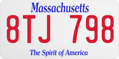 MA license plate 8TJ798