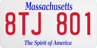 MA license plate 8TJ801