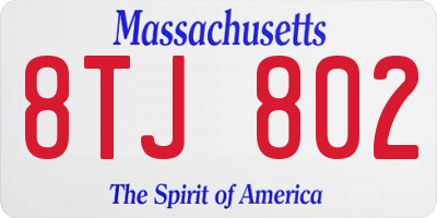 MA license plate 8TJ802