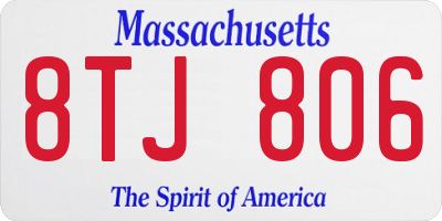 MA license plate 8TJ806