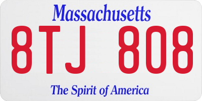 MA license plate 8TJ808