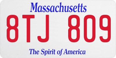 MA license plate 8TJ809