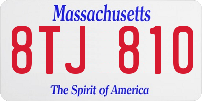 MA license plate 8TJ810