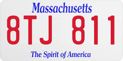 MA license plate 8TJ811