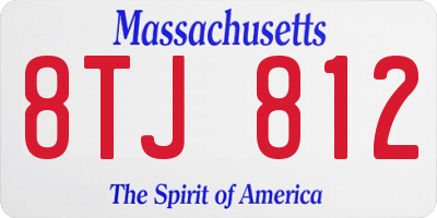 MA license plate 8TJ812
