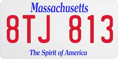MA license plate 8TJ813