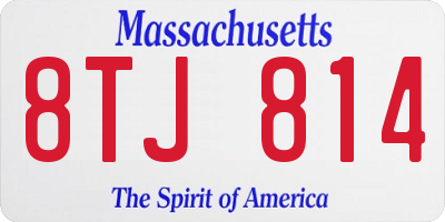 MA license plate 8TJ814
