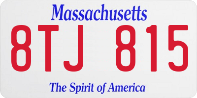 MA license plate 8TJ815