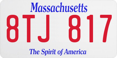 MA license plate 8TJ817