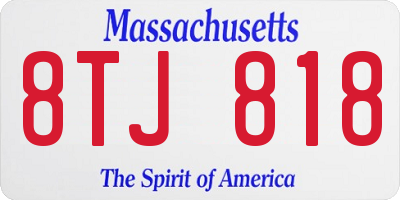 MA license plate 8TJ818