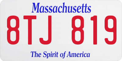 MA license plate 8TJ819