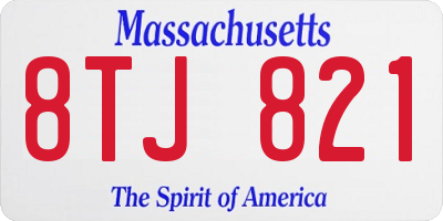 MA license plate 8TJ821