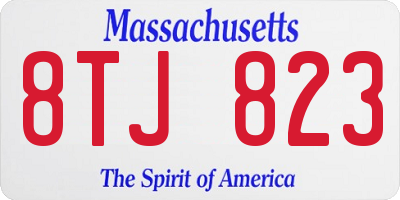 MA license plate 8TJ823