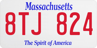 MA license plate 8TJ824