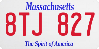 MA license plate 8TJ827