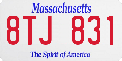 MA license plate 8TJ831