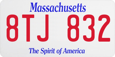 MA license plate 8TJ832