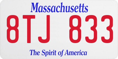 MA license plate 8TJ833