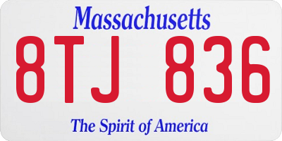MA license plate 8TJ836