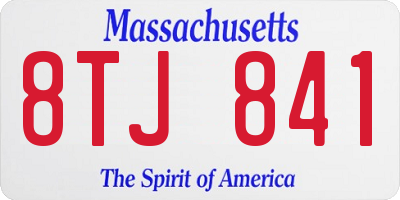 MA license plate 8TJ841