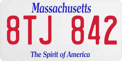 MA license plate 8TJ842