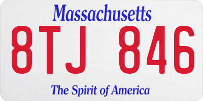 MA license plate 8TJ846