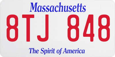 MA license plate 8TJ848
