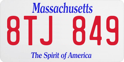 MA license plate 8TJ849