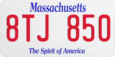 MA license plate 8TJ850