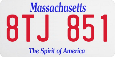 MA license plate 8TJ851