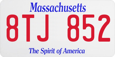MA license plate 8TJ852