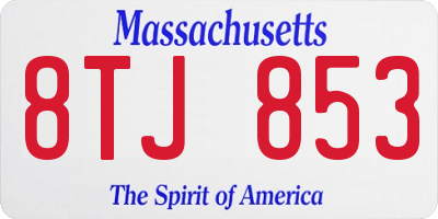 MA license plate 8TJ853