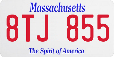 MA license plate 8TJ855