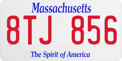 MA license plate 8TJ856
