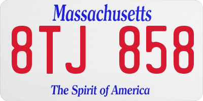 MA license plate 8TJ858