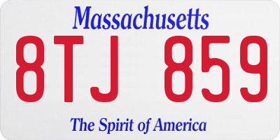 MA license plate 8TJ859