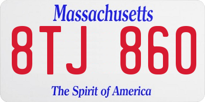 MA license plate 8TJ860
