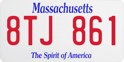 MA license plate 8TJ861